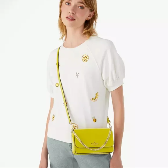Kate spade small flap crossbody - yellow (lime slice) - Picture 3 of 5